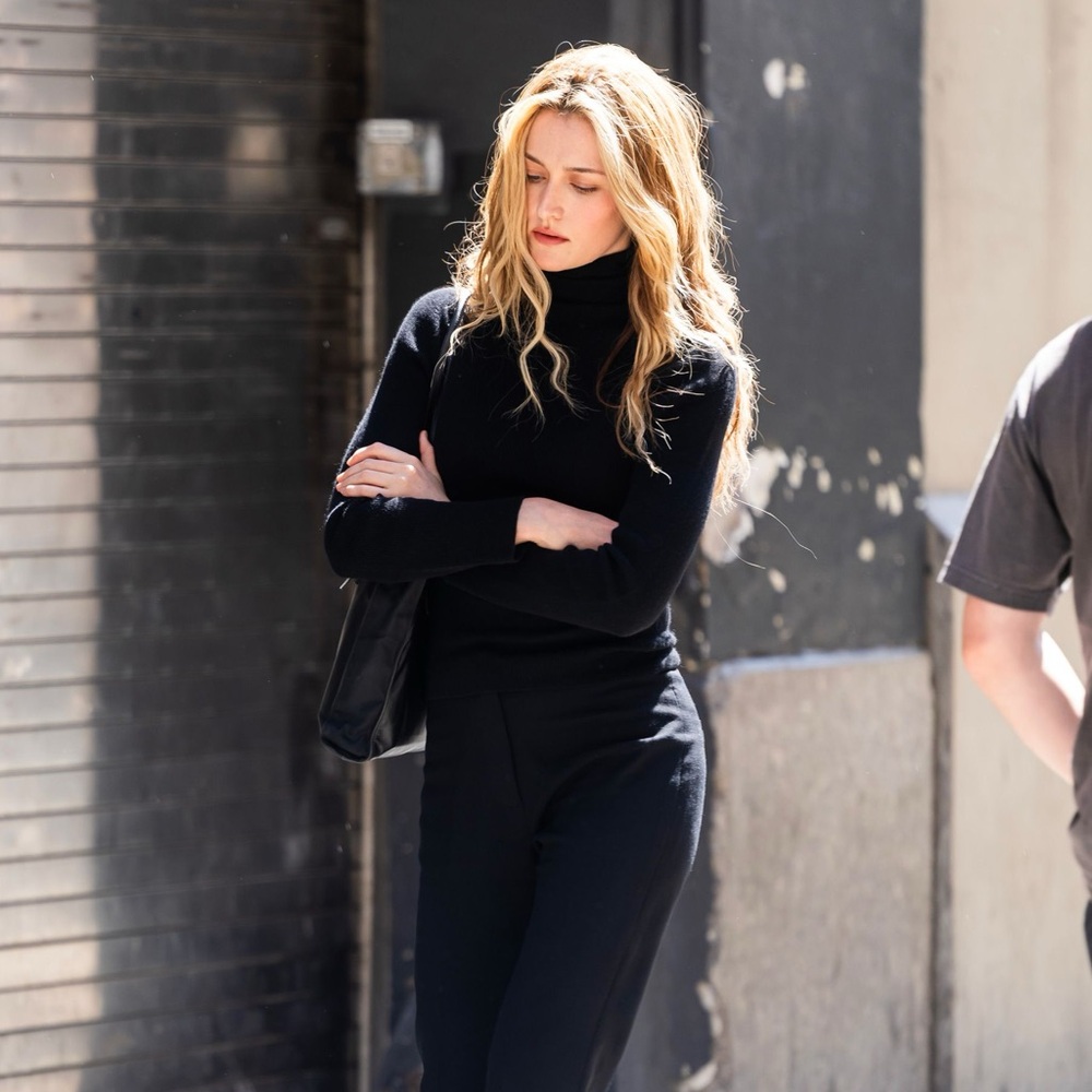 Saks Fifth Avenue Black Ribbed Turtleneck